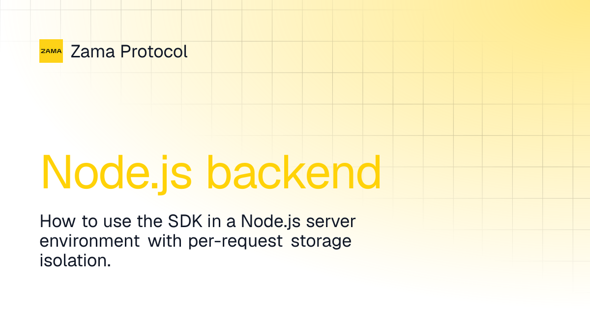 Node.js backend | Zama SDK | Zama Protocol